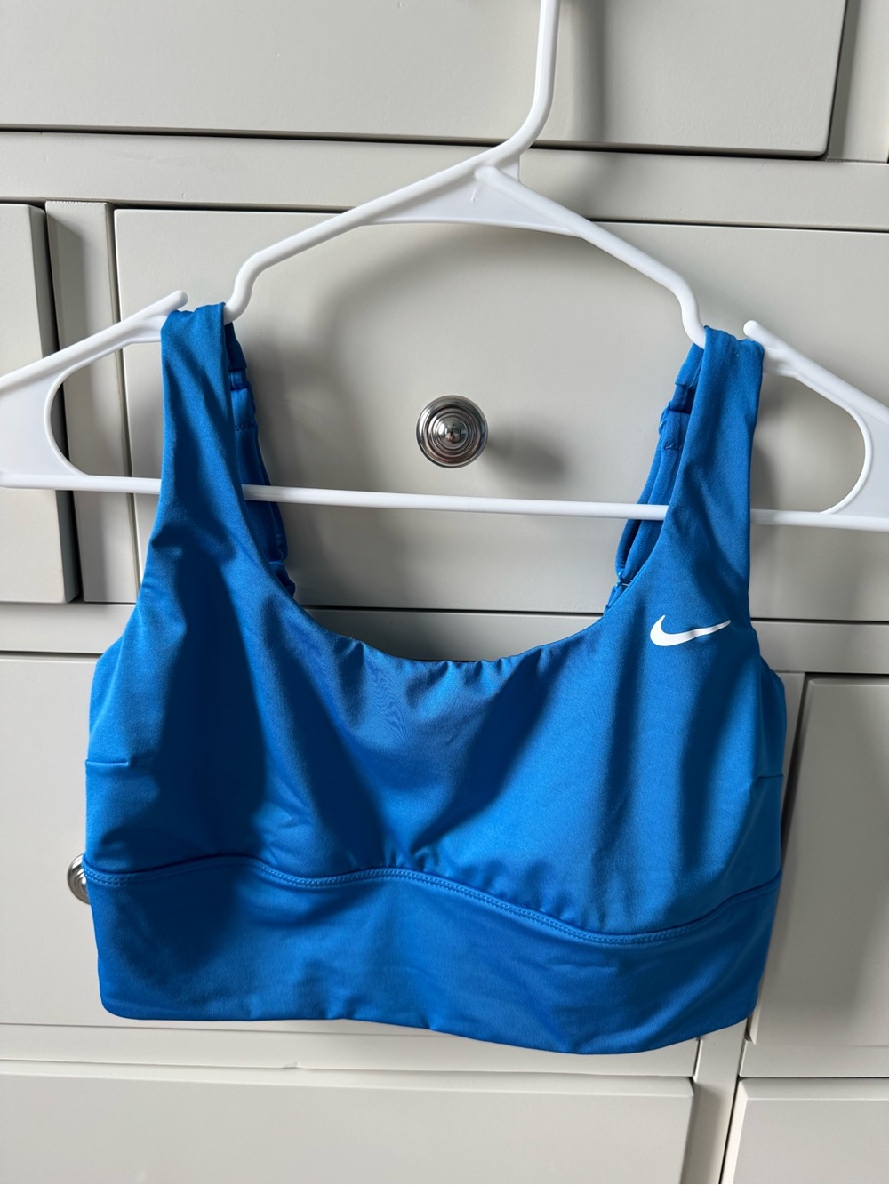 Nike Blue Scoop-Neck with White Swoosh Swim